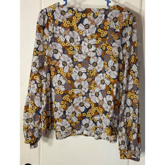 Ana Floral Long Sleeve Romy Prasant Boho Top L - Picture 3 of 7